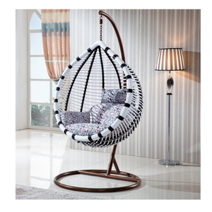 Silla Colgante de Mimbre Estilo <span class=keywords><strong>Bali</strong></span> con Forma de Melón para Exteriores de Verano con Soporte - Product Image 1
