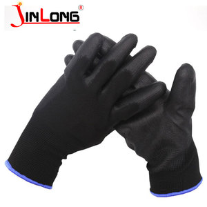 Venta al por mayor de fábrica, guantes de trabajo de concha de punto de hilo de nailon de calibre 13, guante recubierto de <span class=keywords><strong>PU</strong></span> esd - Product Image 5