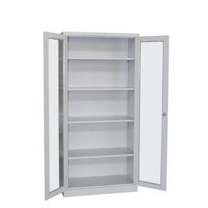 Tủ hồ sơ nhà máy Giá kim loại lưu trữ cửa kính thép Tủ hồ sơ nội thất văn phòng với kệ có thể điều chỉnh - Product Image 3