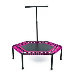 Bungee rope hexagon trampoline rebounder with stabilizer bar