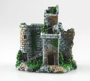 Resin Castle Aquarium Dekorationen für Aquarium, Aquarium Ornament Aquatic Caves Hide Hut