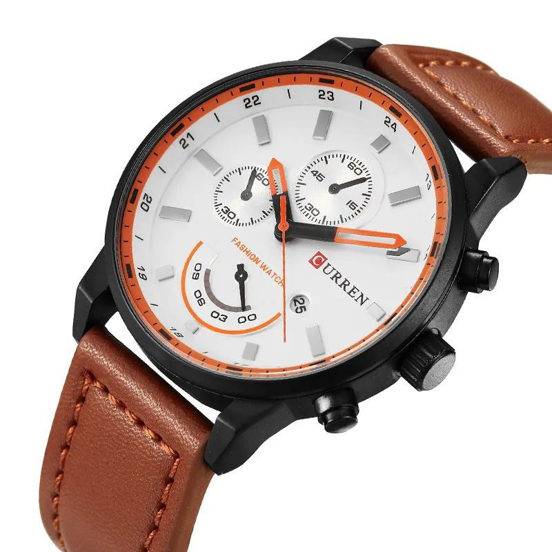 CURREN 8217 Men Quartz Watches Fashion Luxury Style Wristwatch Date Waterproof Leather Watches for Mens