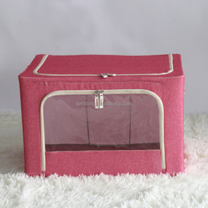 Nhà đôi dây kéo có thể gập lại quần áo Hộp lưu trữ cho tủ quần áo lớn đóng mở lưu trữ tổ chức với nắp - Product Image 1