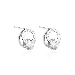 <span class=keywords><strong>Orecchini</strong></span> da Donna 2026, Moda Femminile in <span class=keywords><strong>Acciaio</strong></span> Inossidabile con Numeri Romani e Grandi Diamanti per Ragazze - Product Image 1