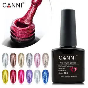 CANNI-polvo brillante para uñas, 71012 ml, cosmético, serie Platino, Gel, pintura de platino estrellado, 7,3