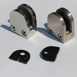 Stainless Steel D Shape Square Wall Mounted <strong>Glass</strong> Clamp Clip <strong>Bracket</strong> Holder on Tempered or Laminated <strong>Glass</strong>