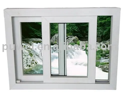 Upvc Schuifraam, Plastic Schuifraam, Verticale Schuifraam Upvc Twee Panelen Horizontale Open Plastic Schuifraam