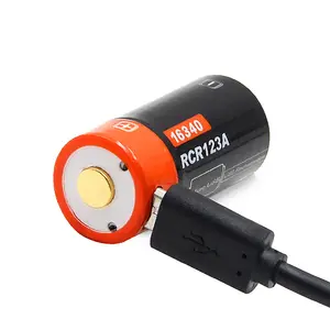 מלא גבוהה קיבולת USB יציאת נטענת 3.7V 650mAh 16340 CR123A li יון