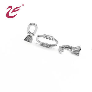 Thiết Kế Vòng Cổ Clasp Khóa <span class=keywords><strong>Pave</strong></span> Kim Cương Trang Sức Bạc Mạ Zircon Móc Cài Cho Hạt Ngọc Trai Làm Vòng Đeo Tay - Product Image 4