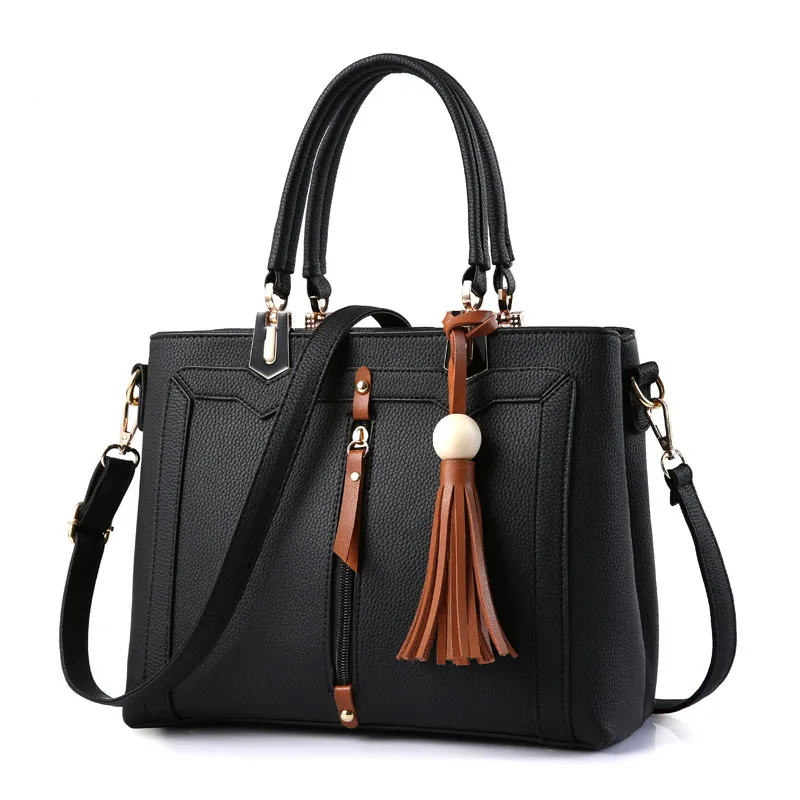 factory direct sale custom logo pu leather women tassel cross shoulder bag