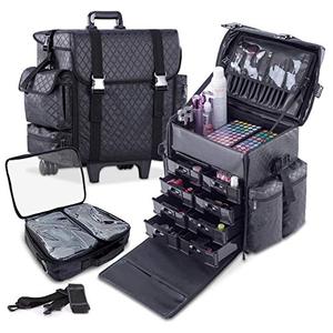 Professional Beauty <strong>Makeup</strong> Artist <strong>Case</strong> <strong>on</strong> <strong>Wheels</strong> Soft Cosmetic <strong>Case</strong> With Trolley and Storage Drawers - Product Image 6