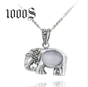 925 elefante de plata tailandés colgante, Antiguos de plata con <span class=keywords><strong>marcasita</strong></span> piedra joyería - Product Image 1