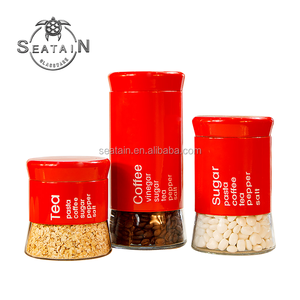 Cửa sổ kính thép không gỉ Container có nắp đậy chất lượng hiện đại màu Đỏ thép không gỉ <span class=keywords><strong>Canister</strong></span> <span class=keywords><strong>Set</strong></span> cho nhà bếp - Product Image 2