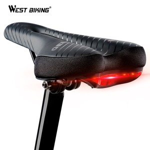 <span class=keywords><strong>Selle</strong></span> de vélo en cuir <span class=keywords><strong>rembourré</strong></span> mousse à mémoire de forme, avec feu arrière, respirante, pour vtt, nouvelle collection 2020 - Product Image 2
