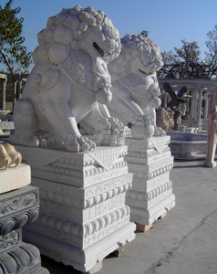 Estatua china tradicional <span class=keywords><strong>para</strong></span> exteriores, tamaño real, escultura <span class=keywords><strong>de</strong></span> mármol blanco, León, mármol, foo, perro - Product Image 6