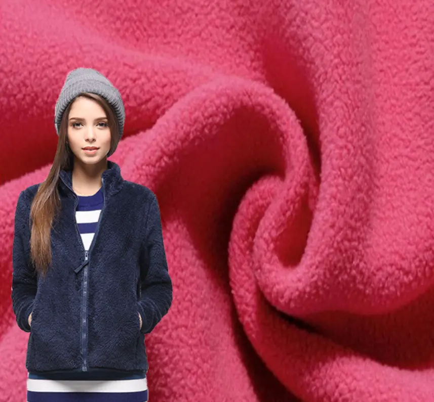 100% Polyester Chống Thuốc Fleece Vải/Polar Fleece Với Đôi Chải Vải