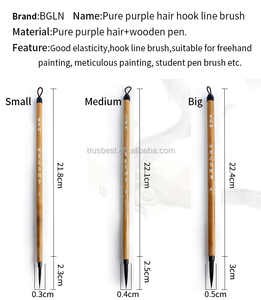 BGLN Set di 6 <span class=keywords><strong>Pennelli</strong></span> in Pura Lana Viola con Manico in Legno <span class=keywords><strong>per</strong></span> Scrittura Cinese, Pittura e Calligrafia - Product Image 2