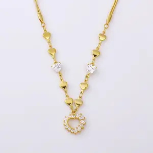 Xuping High quality fashion 24k gold beautiful necklace for girls