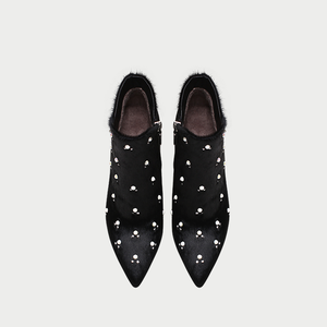 Botas de pelo de caballo negro con perlas para <span class=keywords><strong>mujer</strong></span>, modelo a la moda, nuevo, invierno, 2018 - Product Image 5