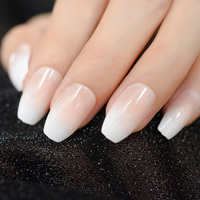 Ombre Français Ballerine Faux Ongles Gradeint Naturel Cercueil Faux Ongles En Gros Ongles Fournisseur 24