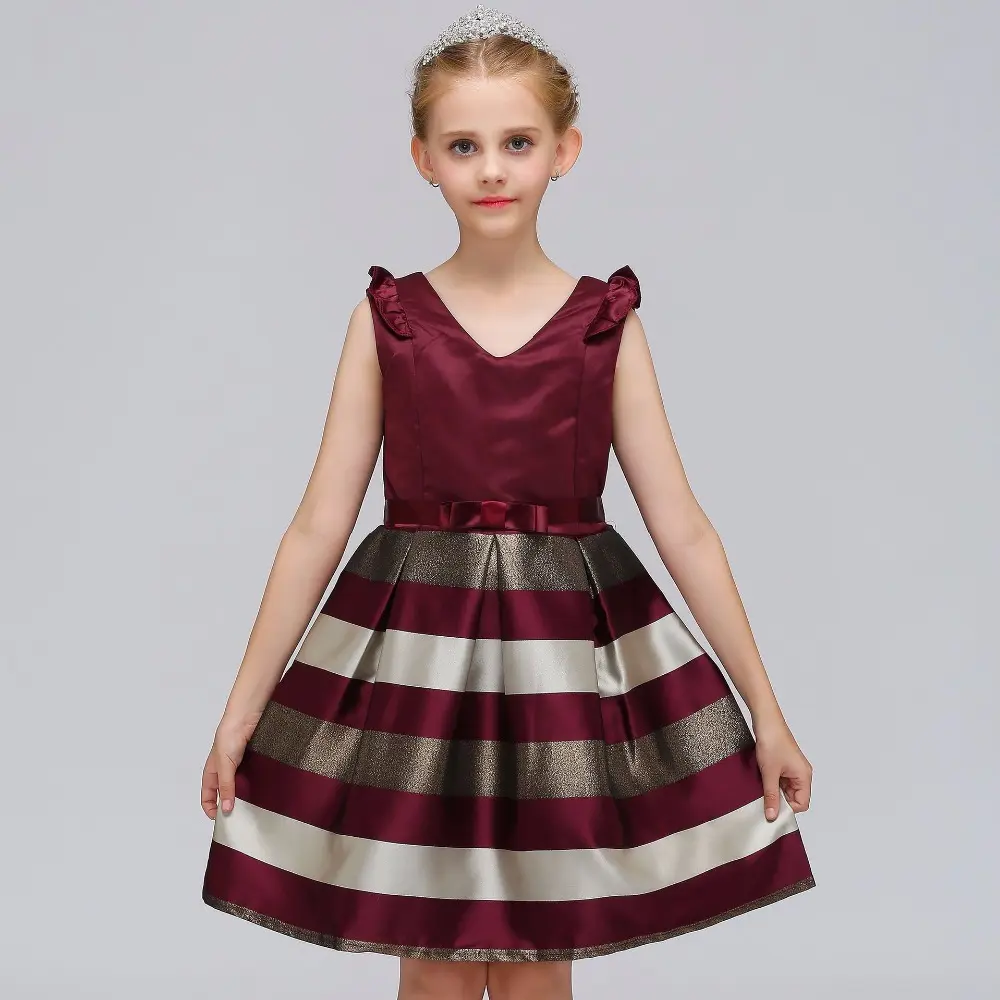 Bébé Filles Rayé Robe Pour Filles Formelle Robes De Soirée De Mariage Enfants Princesse Robe De Noël costume Enfants Vêtements Pour Filles