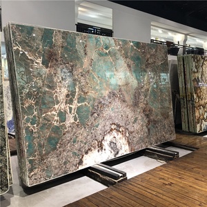 Lempengan Quartzite hijau granit tembus cahaya alami Brasil