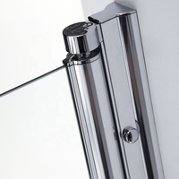 Grille noire mate salle de bains panneau en verre trempé baignoire douche porte enceinte Pivot bain douche écran