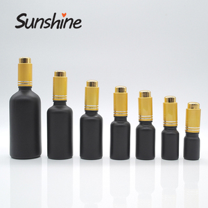 Flacone Contagocce in Vetro Nero Satinato da <span class=keywords><strong>1</strong></span> <span class=keywords><strong>oz</strong></span> con Pompa Dorata, Contenitore Vuoto per Oli Essenziali e Cosmetici - Product Image 2