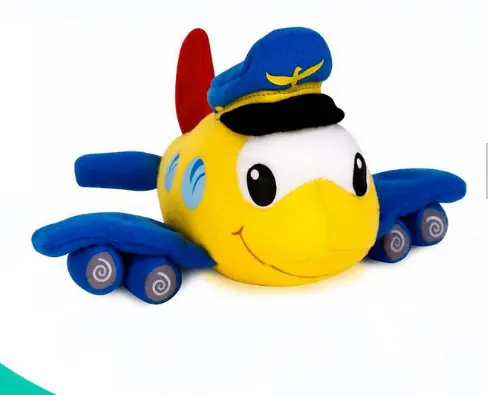 Avión suave de alta calidad ecofriendly para bebé, juguete de peluche personalizado