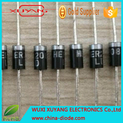 CHANZON (Pack Of 100 Pieces) HER208 High Efficiency Rectifier Diode 2A 1000V 50-70ns DO-15 (DO-204AC) Axial 2 Amp 1000 Volt Electronic Silicon Diodes