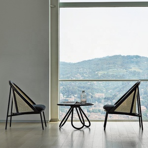 Di Fascia alta Mobili Per Il Tempo Libero In Metallo Nero Gambe In Legno Rattan Divano Sedia Per Bar - Product Image 6