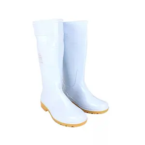 Trắng Cao Đùi Không Thấm Nước Bảo Vệ Không Da Làm Việc Neoprene Long PVC Rain Safety Boots