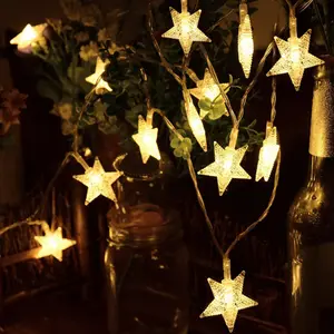 Giáng Sinh Trang Trí Đám Cưới Chiếu Sáng Điều Khiển Từ Xa 10M 80LED Giáng Sinh Pin Hoạt Động Twinkle Star Fairy String Lights