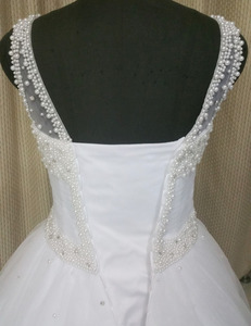 NE164 Abito <span class=keywords><strong>da</strong></span> <span class=keywords><strong>Sposa</strong></span> Cinese con Perle e Tulle Lungo e Vaporoso Stile Principessa Vintage Turco - Product Image 4