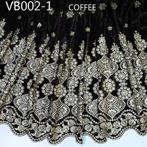 VB002-1 coffee Velvet Lace Fabric George Velvet wrappers