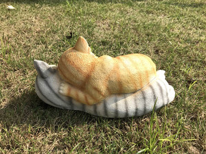 Handwerk Harz Statue Tier Poly resin Katze Figur Hausgarten Dekoration für Auto Armaturen brett Home Duft Birne - Product Image 5