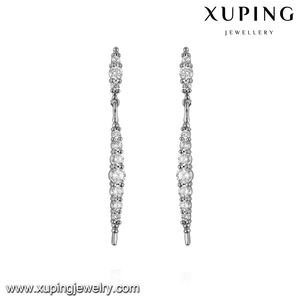 93178 Xuping Haute qualité rhodium boucles d'oreille ravissante avec pierres précieuses pour femmes - Product Image 1