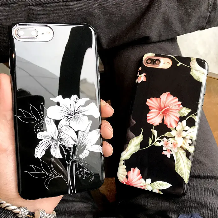 Hot bumper case flower mobile phone cover, for iphone 7 case tpu, for iphone 7 plus protective phone case