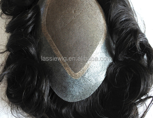 Offre Spéciale vierge humaine remy <span class=keywords><strong>cheveux</strong></span> Durable 3 # <span class=keywords><strong>filet</strong></span> mono autour de PU hommes toupet - Product Image 3