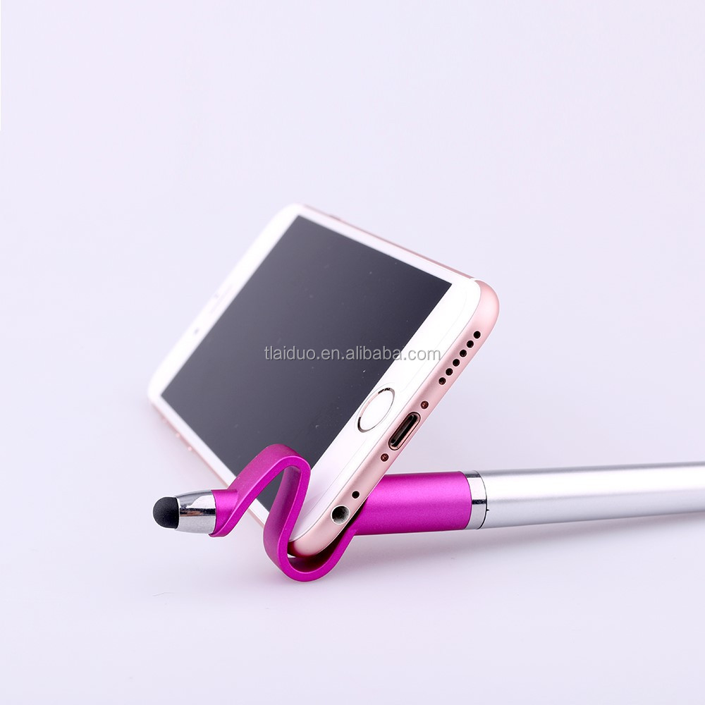 Hot Sale Creative Design Good Quality Promotional Plastic Stylus Pen Custom Logo Pen With Phone Holder