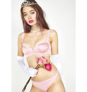 מבוגרים ליידי נכונה סאטן bralettes חזיית תחתון סט מלכת סקסי underwire חזייה ותחתונים סט קצר לנשים - Product Image 1