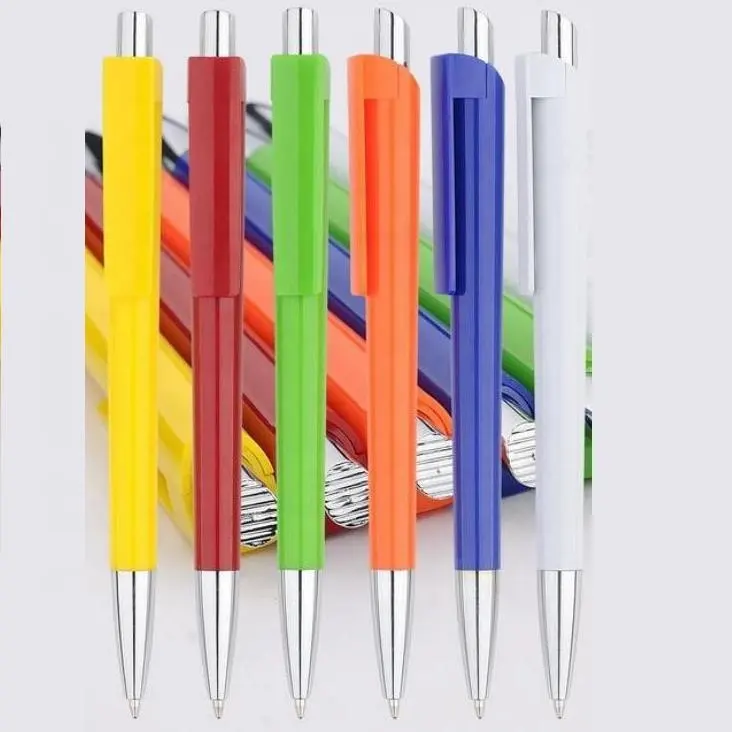 solid color barrel, chrome parts plastic pen for wholesale and promotion