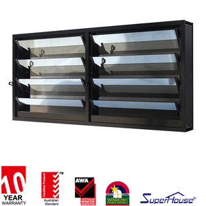 Superhouse Australian Standard Aluminium Louver Window with <strong>Security</strong> <strong>bar</strong> and Frosted Glass - Product Image 3