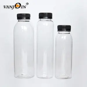 Garrafas de bebidas para suco de estimação, garrafas de plástico transparentes para gelo, café, 1000 ml, 1 litro