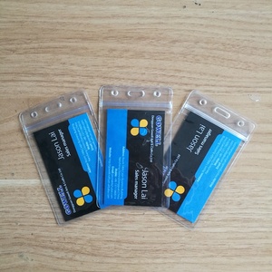 Rõ ràng mềm <span class=keywords><strong>PVC</strong></span> chủ thẻ ID thẻ tên người giữ huy hiệu dọc hoặc ngang - Product Image 2