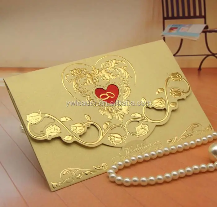 Stil tanzanya hint baskı farklı renkler ile altın damgalama düğün davetiyesi kartları