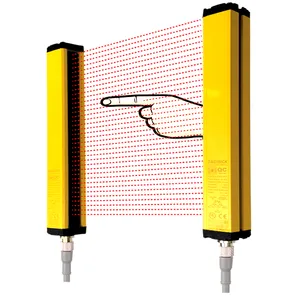 Yellow Finger Protector Type Infrared Safety Light Curtain Photoelectric Sensor Barriers For Punching Machine