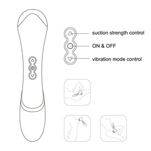 Portatile 3 e 8 di Aspirazione Vibratore Elettronico Mobile Del Computer USB Ricaricabile, Punto di G Clitoride Dildo Vibratore con Forte Aspirazione - Product Image 3