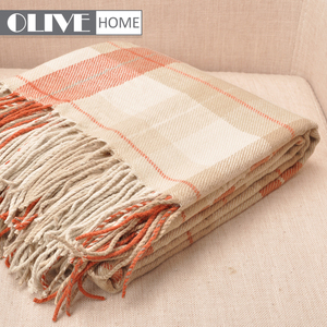 Gros Déplacement Doux Plaid À Franges Tissé Couverture Jeter pour Décoration De La Maison Canapé - Product Image 3