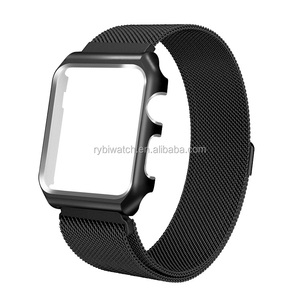Malla de <span class=keywords><strong>acero</strong></span> inoxidable magnético pulsera de repuesto con funda protectora de Metal para <span class=keywords><strong>Apple</strong></span> <span class=keywords><strong>Watch</strong></span> Serie 3 Serie 2 serie 1 - Product Image 1